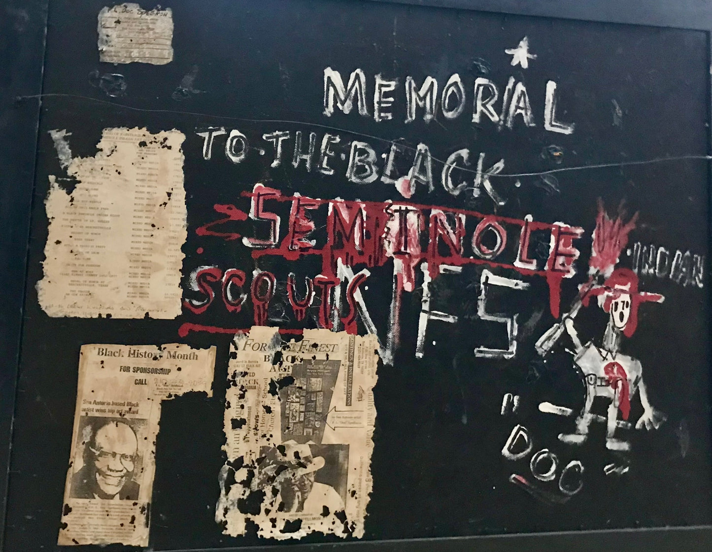 DOC. SPELLMON OUTSIDER ARTIST PAINTING "MEMORIAL TO BLACK SEMINOLES"