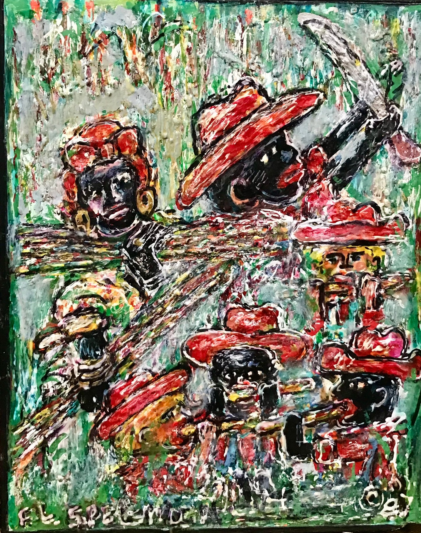 DOC SPELLMON OUTSIDER ARTIST ORIGINAL PAINTING