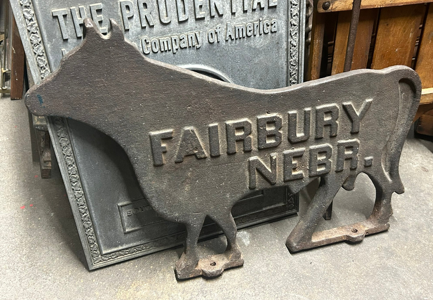 FAIRBURY BULL CAST IRON WINDMILL WEIGHT