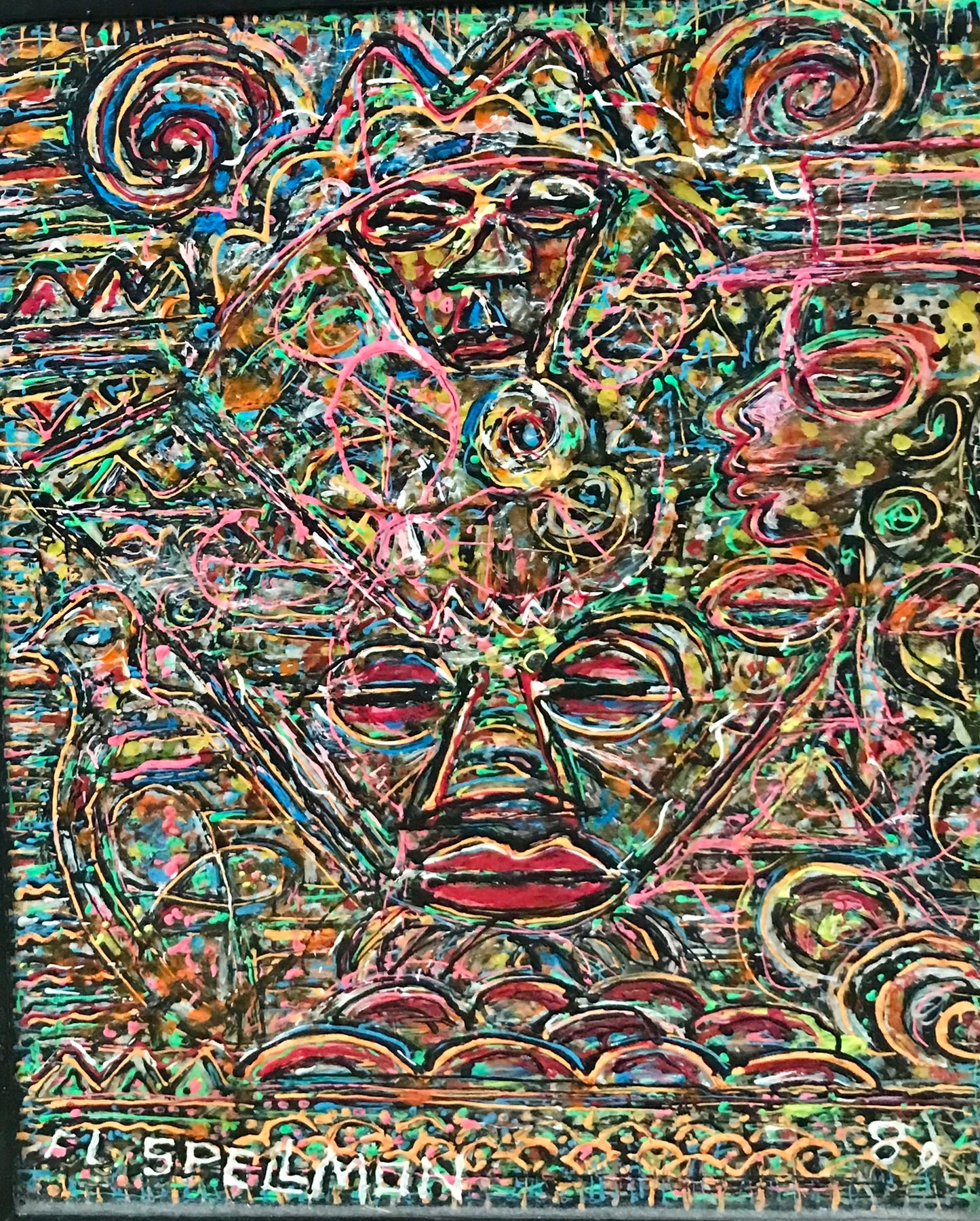 DOC SPELLMON OUTSIDER ARTIST ORIGINAL PAINTING