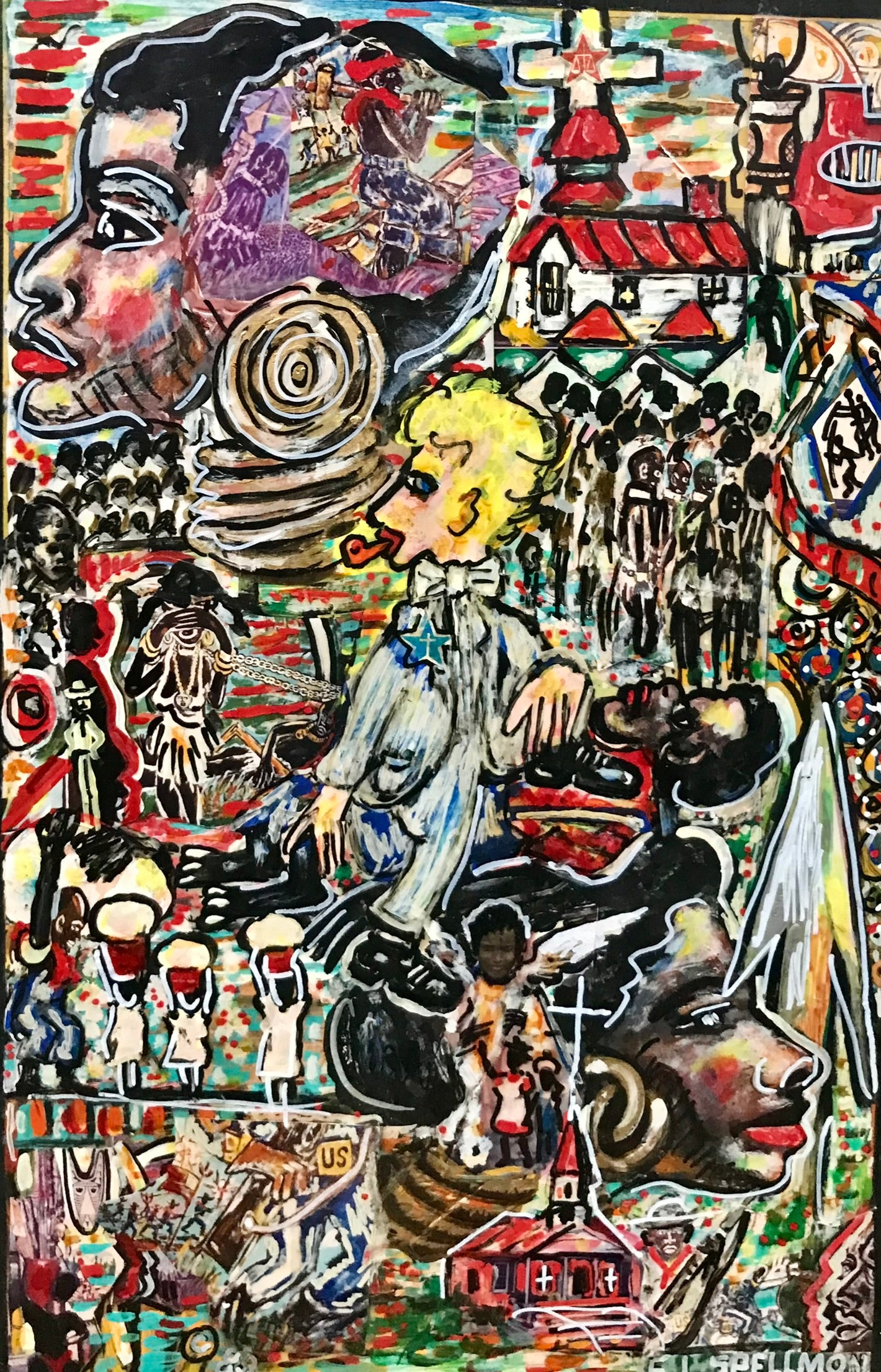 DOC SPELLMON OUTSIDER ARTIST ORIGINAL PAINTING