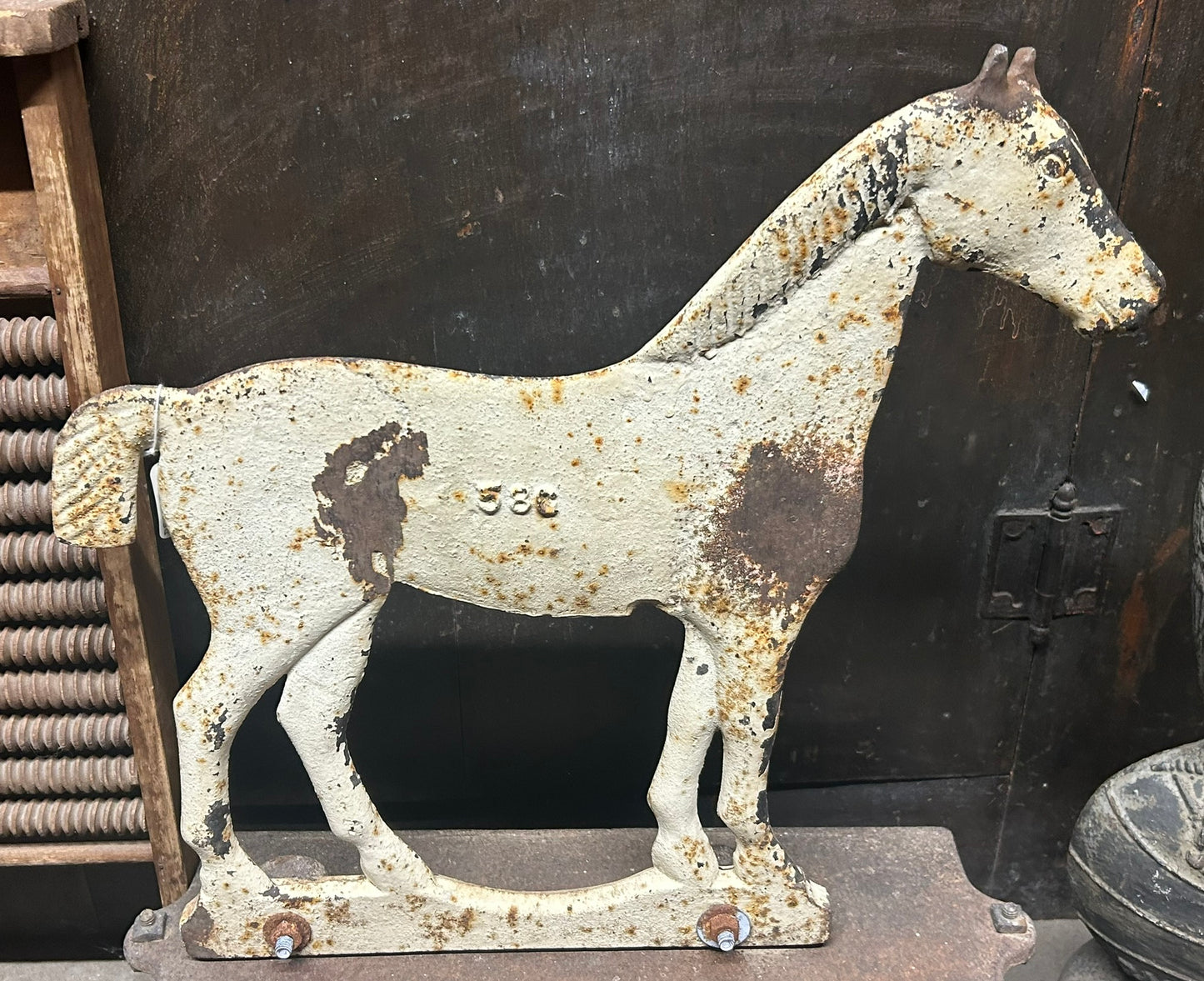 CAST IRON DEMPSTER ANTIQUE HORSE SHAPE WINDMILL WEIGHT