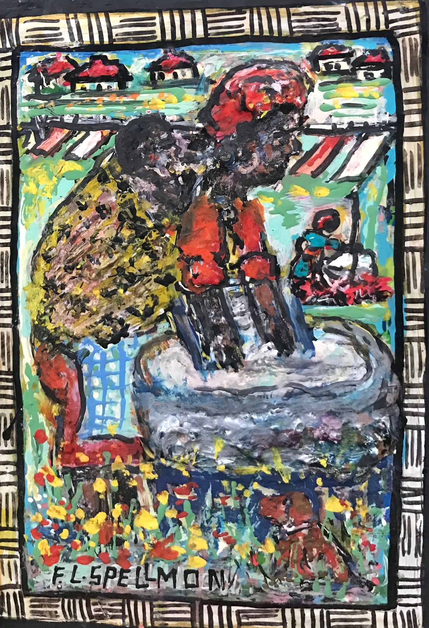 DOC SPELLMON OUTSIDER ARTIST ORIGINAL PAINTING
