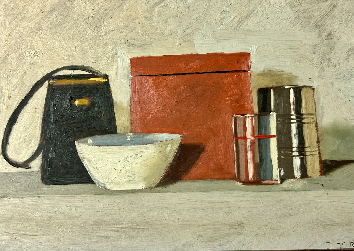 ROBIN SMITH, NEBRASKA ARTIST BORN 1942 TABLE TOP STILL LIFE PAINTING