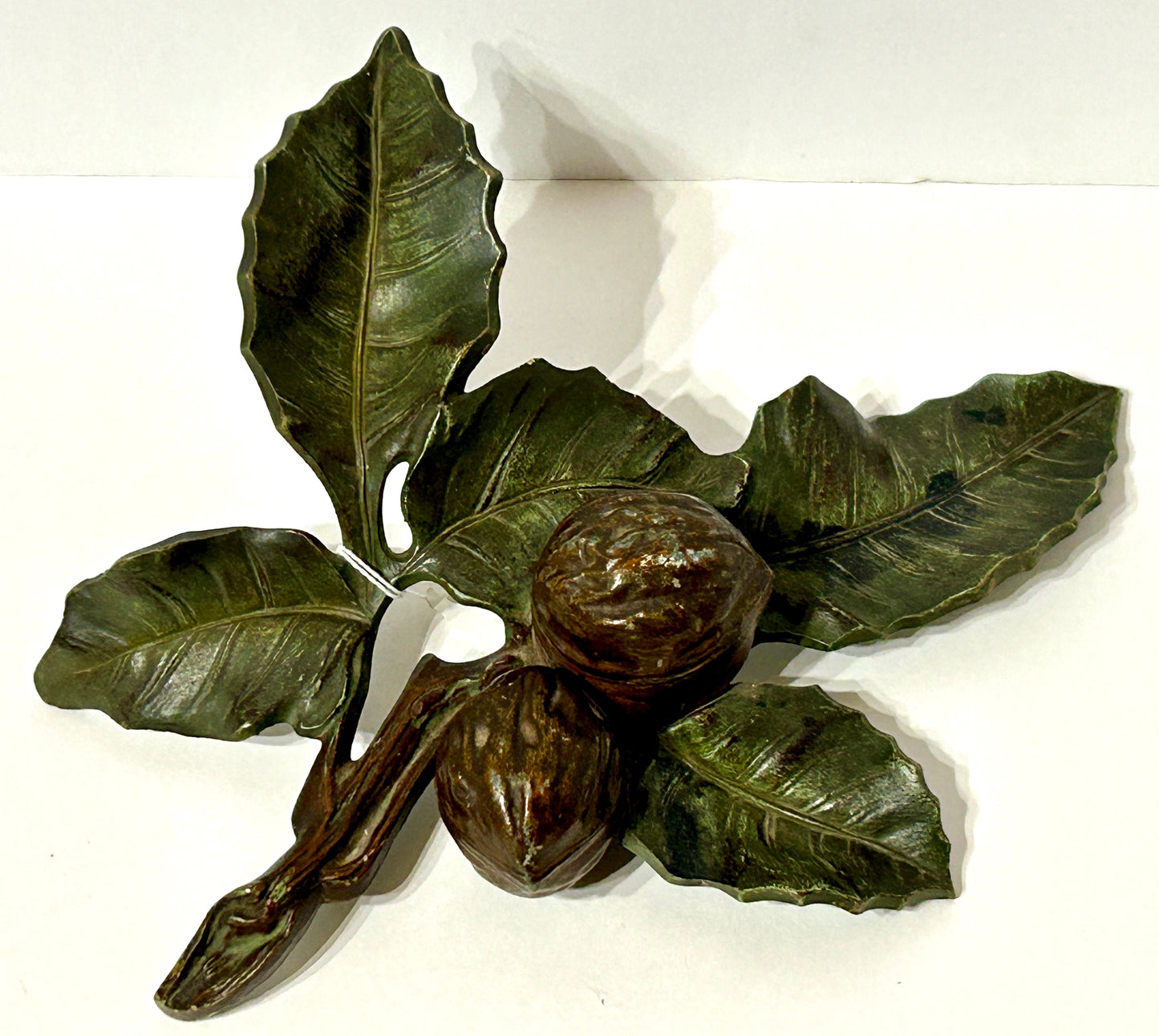 ANTIQUE FIGURAL WALNUT SHAPE INKWELL