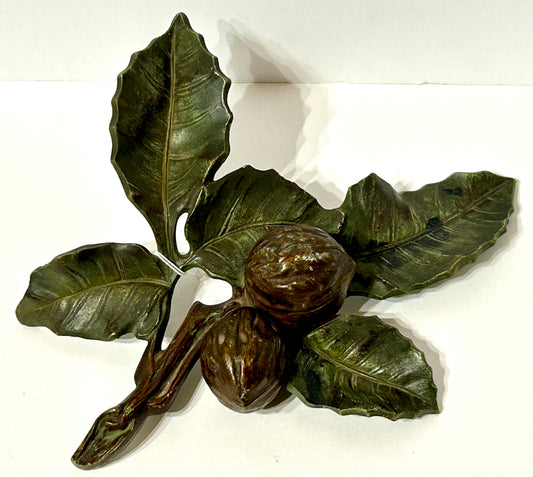 ANTIQUE FIGURAL WALNUT SHAPE INKWELL
