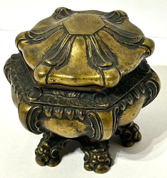 ANTIQUE BRONZE INKWELL