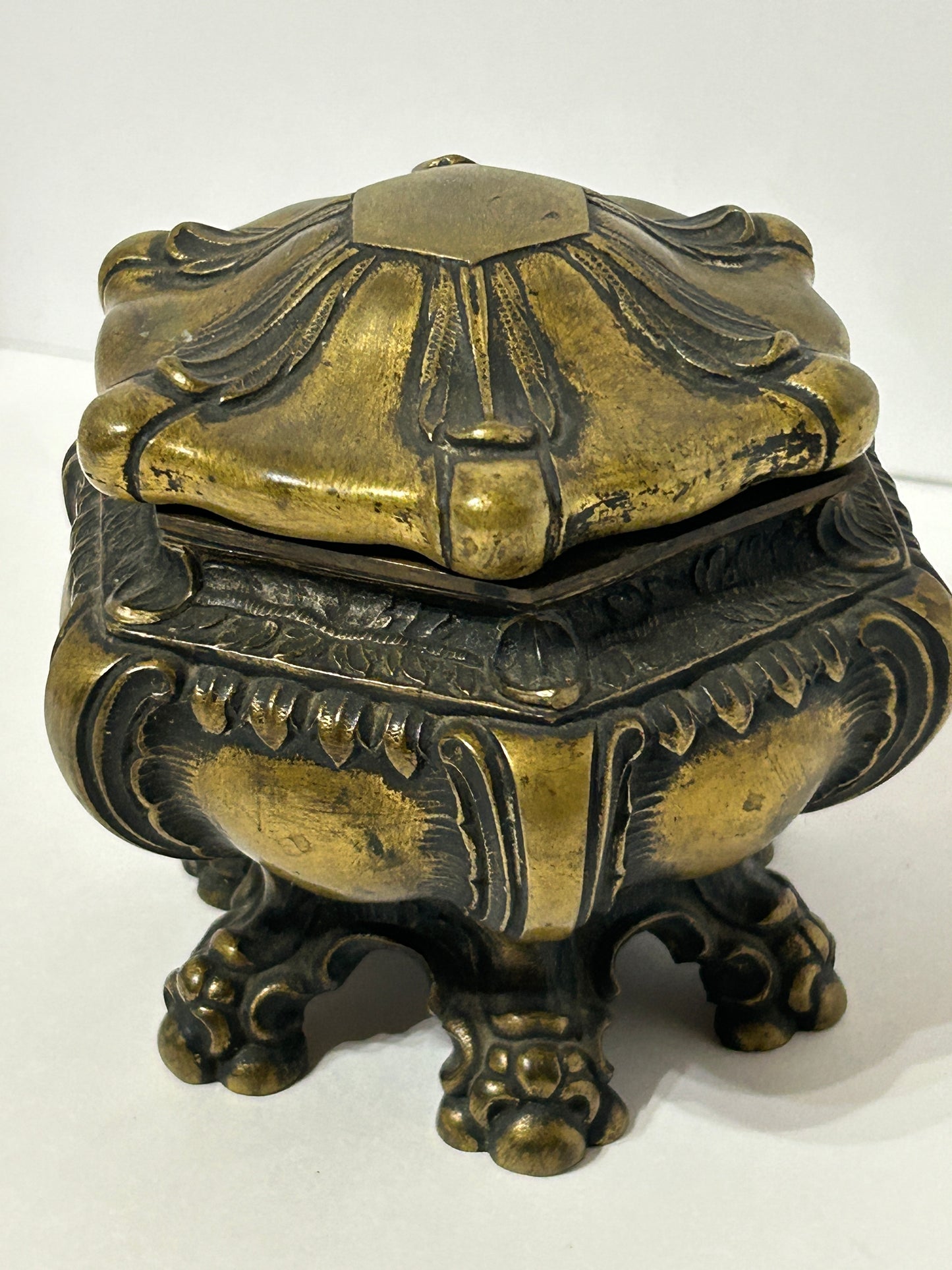 ANTIQUE BRONZE INKWELL