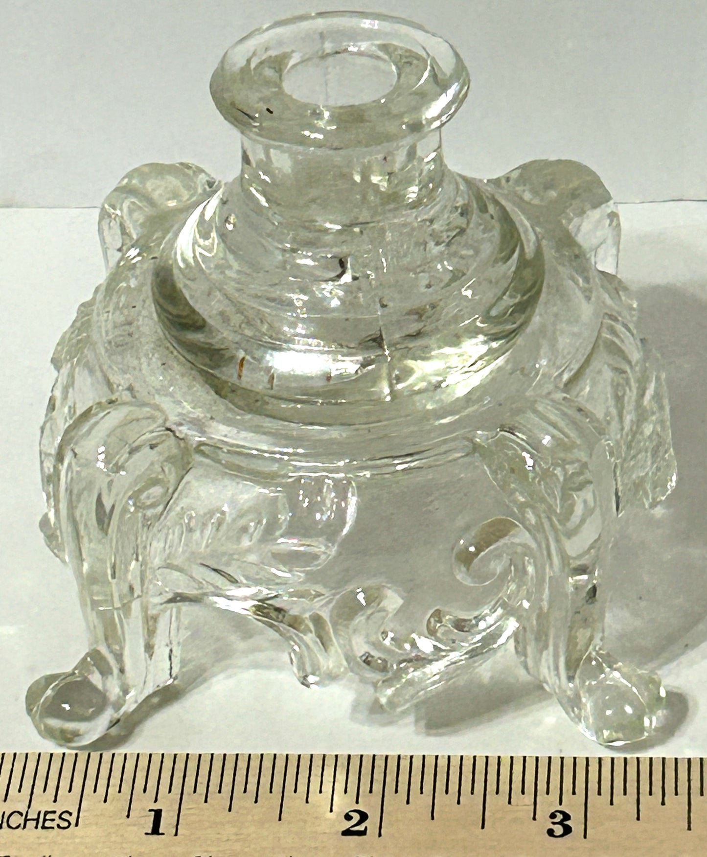 ANTIQUE EARLY GLASS INKWELL