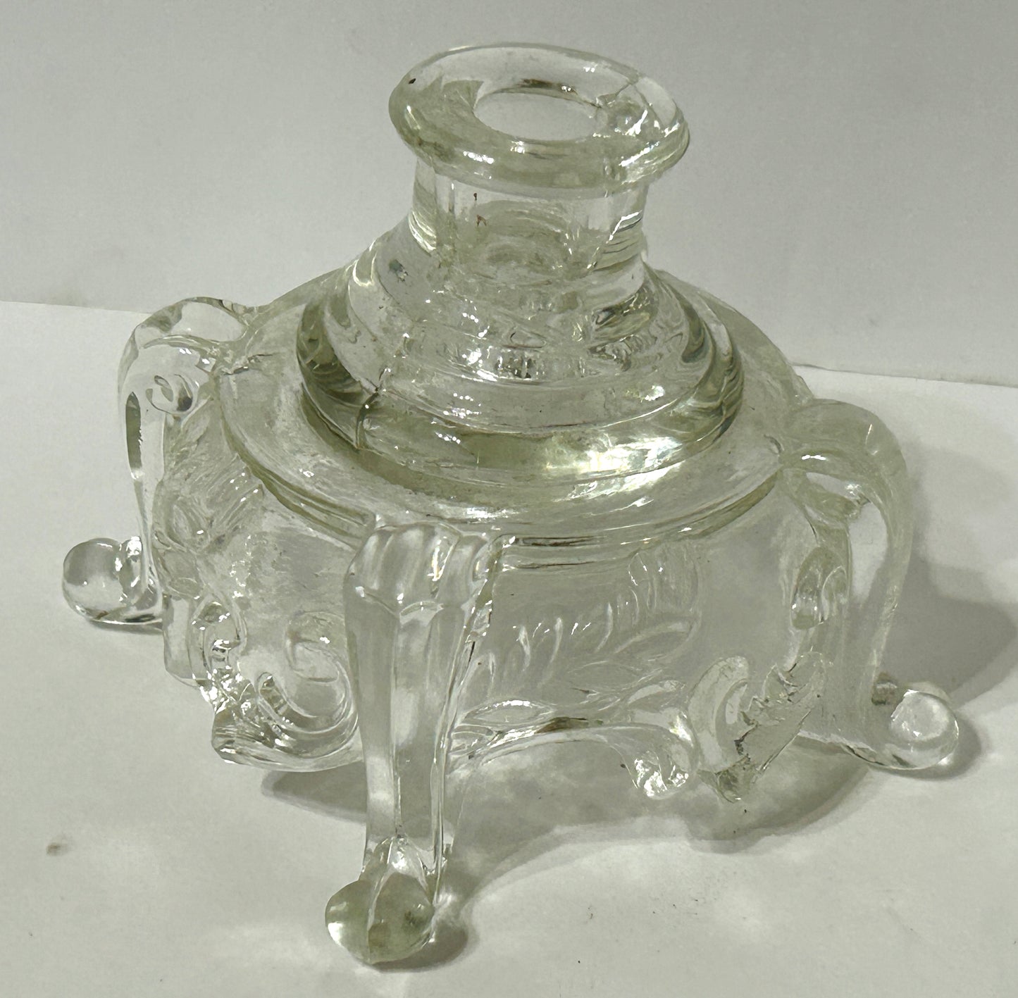 ANTIQUE EARLY GLASS INKWELL