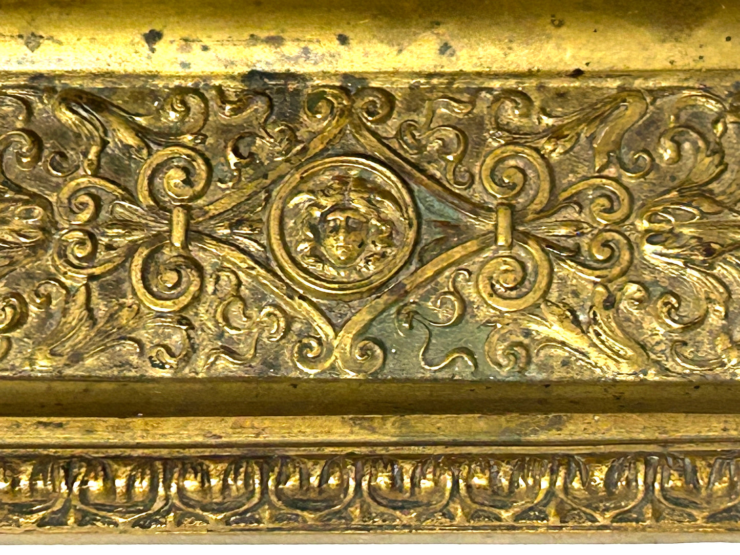 ANTIQUE BRONZE INWELL WITH FIGURES