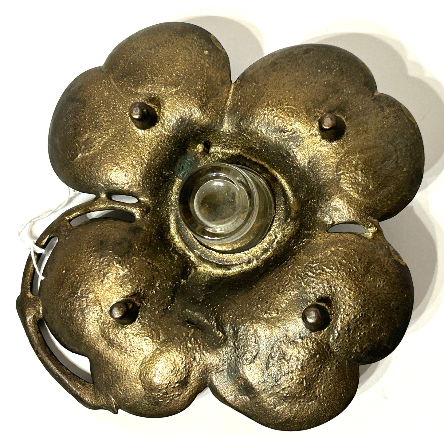 ANTIQUE INKWELL CLOVER DESIGN WITH GIRLS HEAD