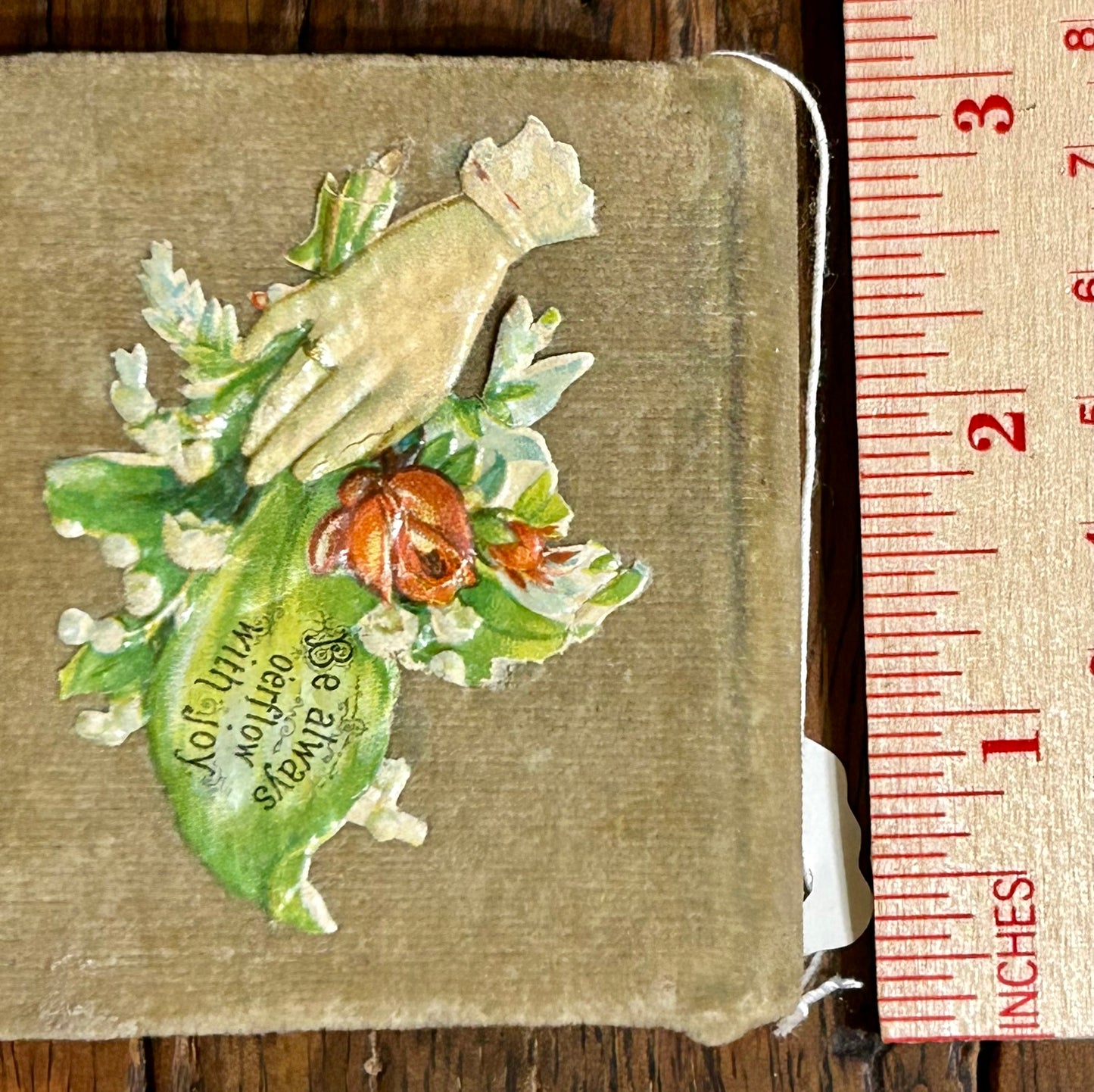 ANTIQUE NEEDLE HOLDER BOOK SHAPE BOX