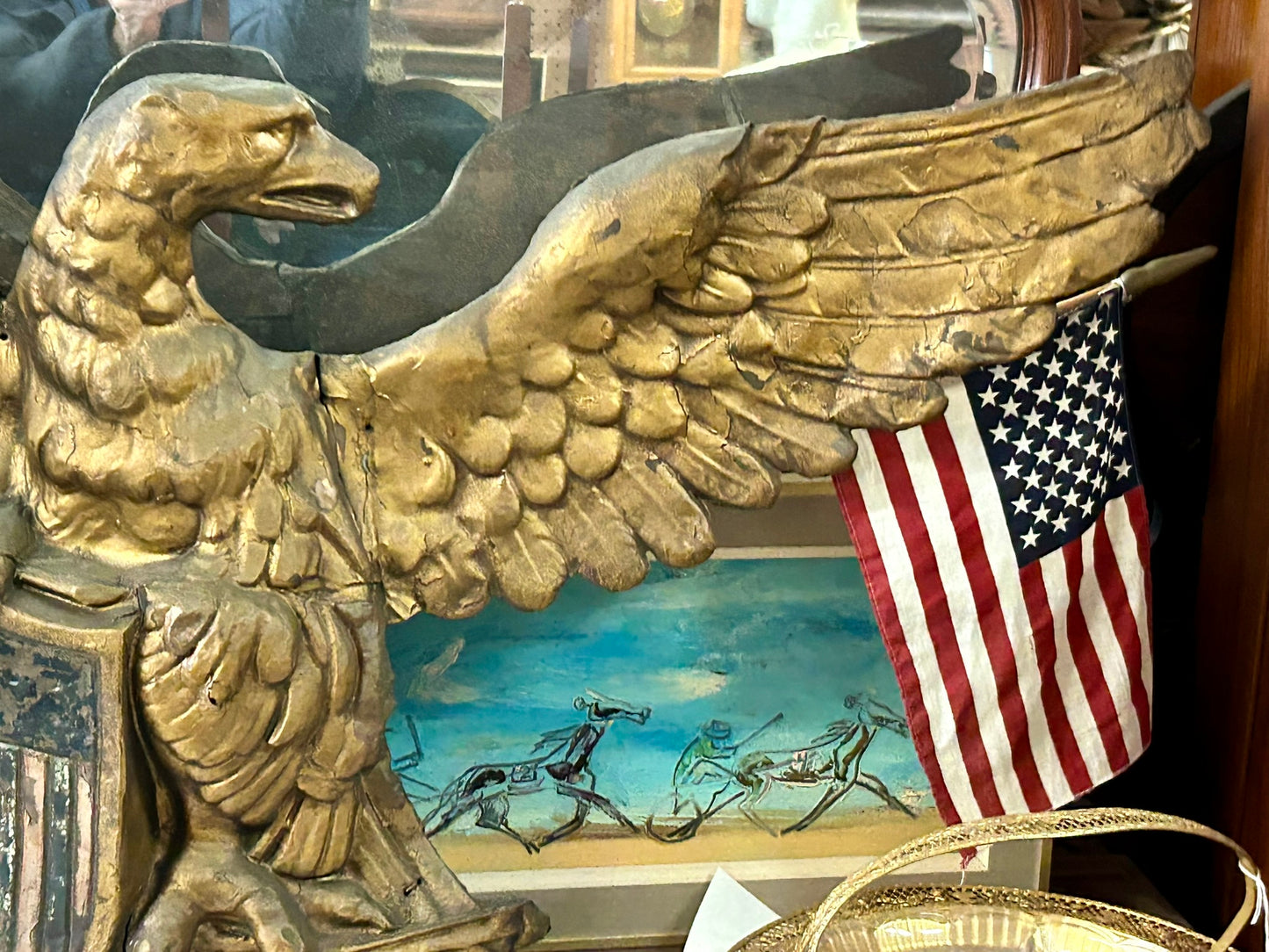 ANTIQUE COPPER EAGLE 1800'S FLAG HOLDER