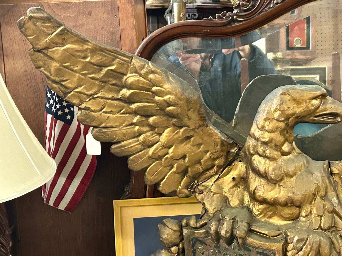 ANTIQUE COPPER EAGLE 1800'S FLAG HOLDER