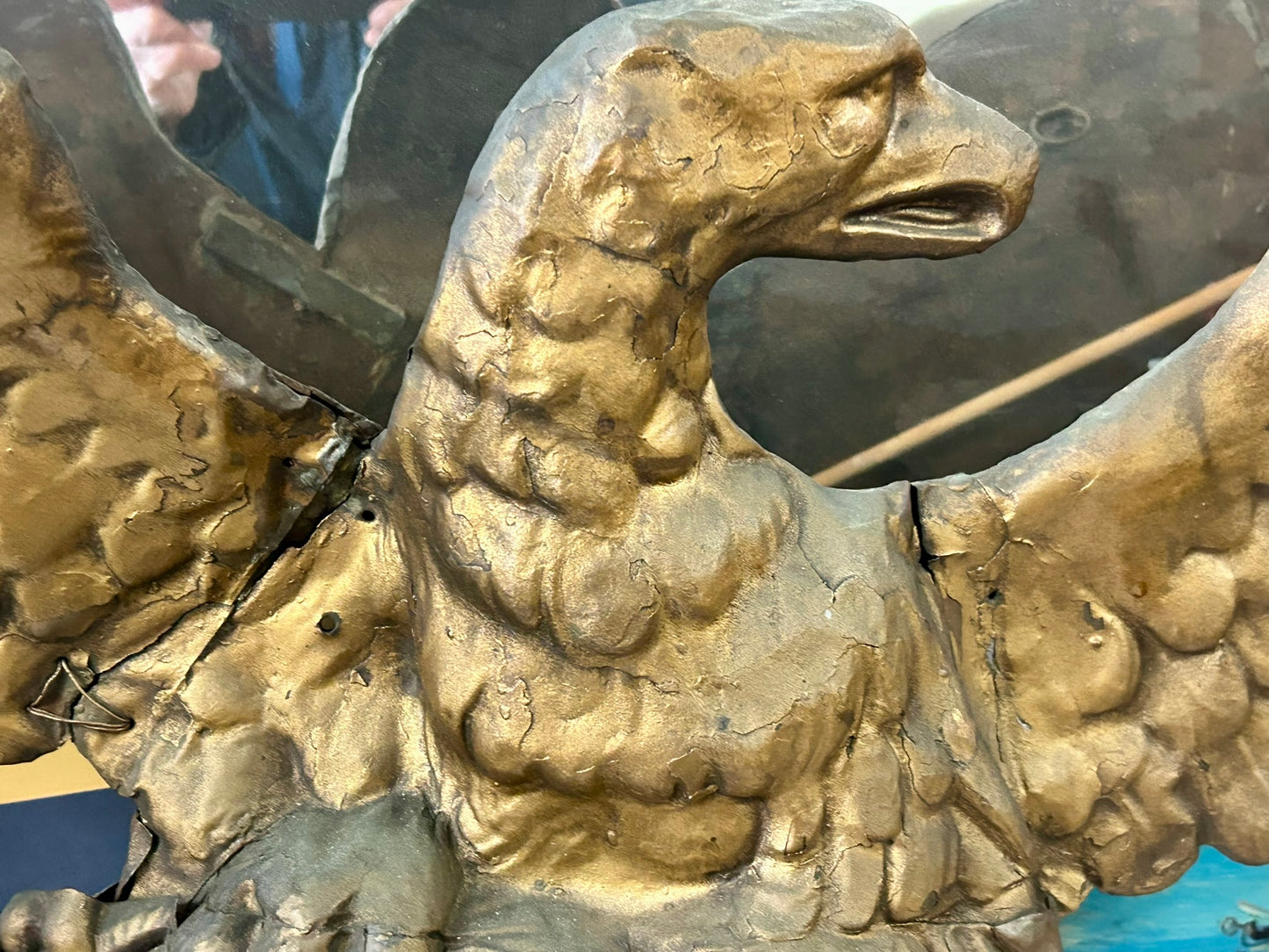 ANTIQUE COPPER EAGLE 1800'S FLAG HOLDER