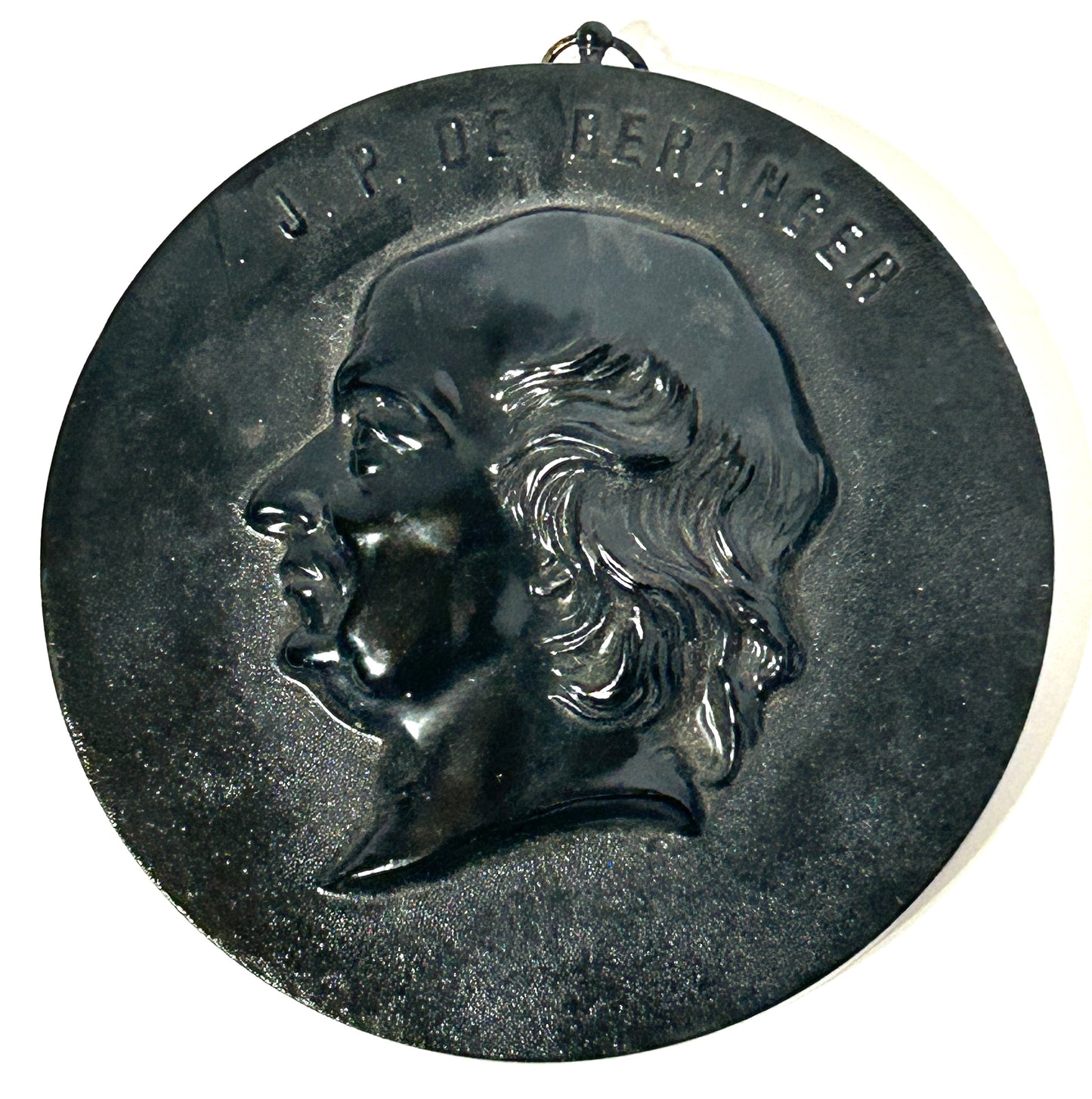 PIERRE-JEAN DE BERANGER FRENCH POET AND SONGWRITER ANTIQUE FLAQUE