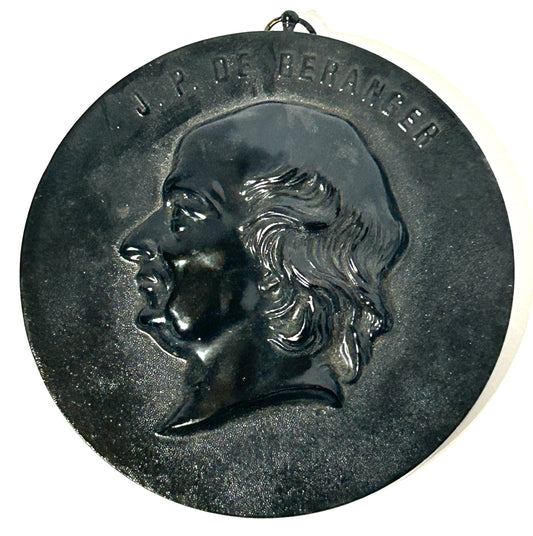 PIERRE-JEAN DE BERANGER FRENCH POET AND SONGWRITER ANTIQUE FLAQUE