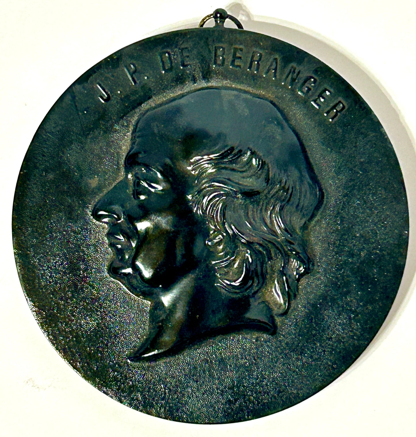 PIERRE-JEAN DE BERANGER FRENCH POET AND SONGWRITER ANTIQUE FLAQUE