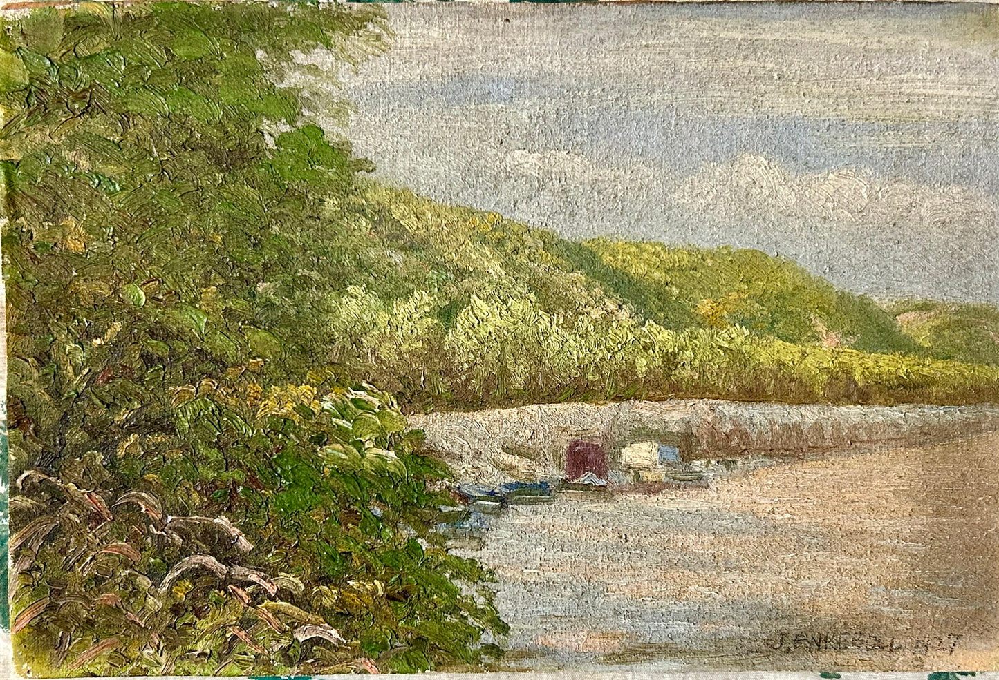 OMAHA NEBRASKA ARTIST J. ENKEBOLL 1927 PAINTING