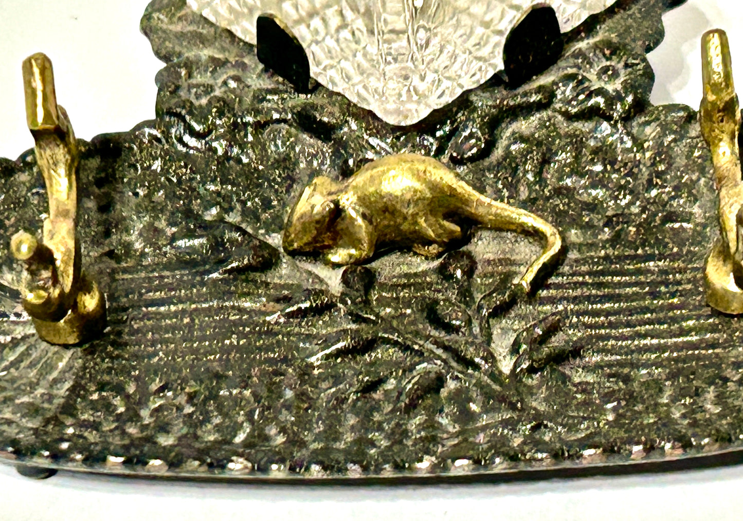 ANTIQUE FIGURAL MOUSE INKWELL