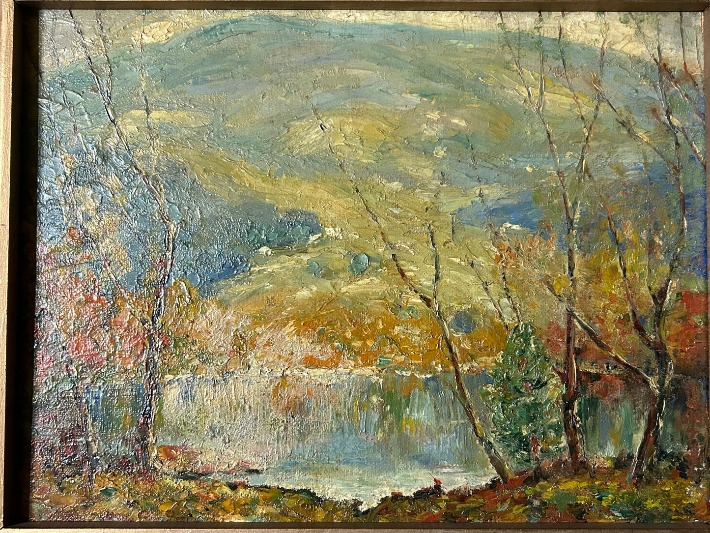 HAZEL FOLTZ PAINTING OF SHAWNEE ON DELAWARE IN PENNSYLVANIA