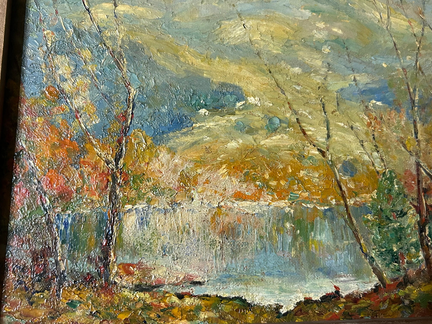 HAZEL FOLTZ PAINTING OF SHAWNEE ON DELAWARE IN PENNSYLVANIA
