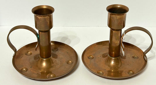 COPPER ARTS AND CRAFTS DESIGN CANDLESTICKS BY TEMET OU HELSINKI