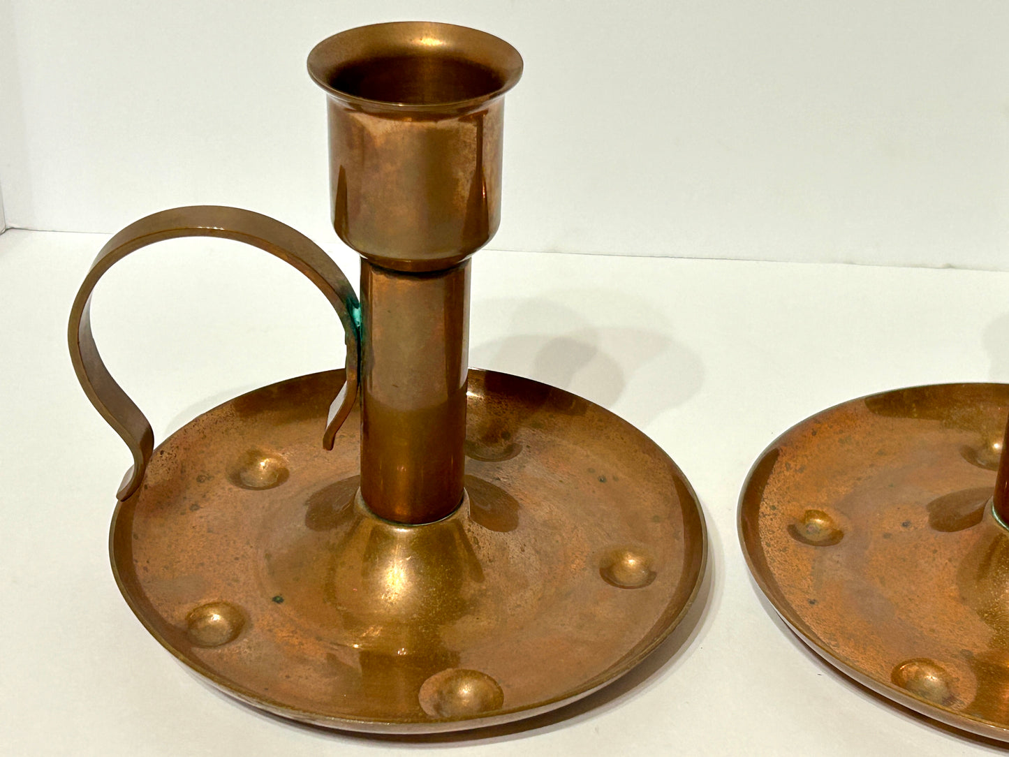 COPPER ARTS AND CRAFTS DESIGN CANDLESTICKS BY TEMET OU HELSINKI