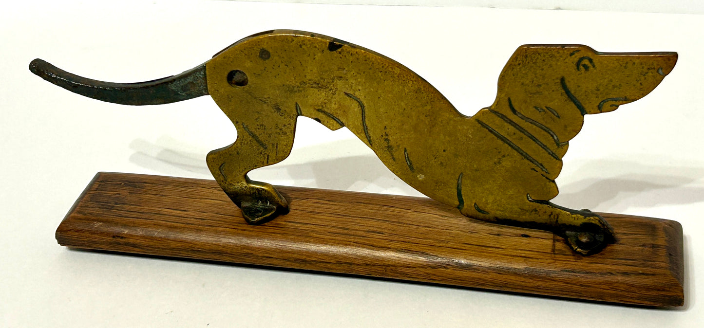 CIGAR NIPPER SHAPED LIKE BRASS DACHSHUND DOG, ANTIQUE