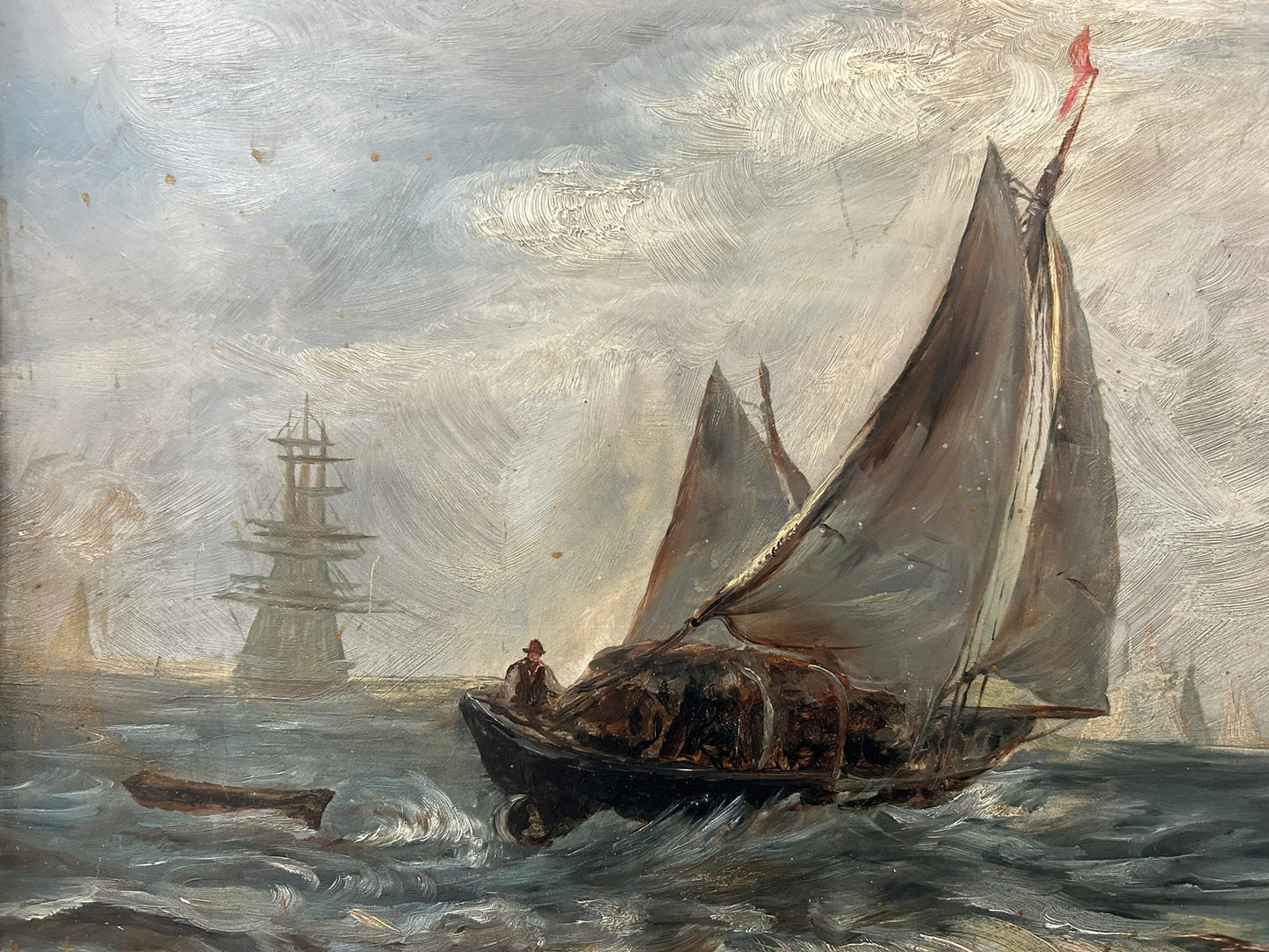 ANTIQUE PAINTING OF SHIPS