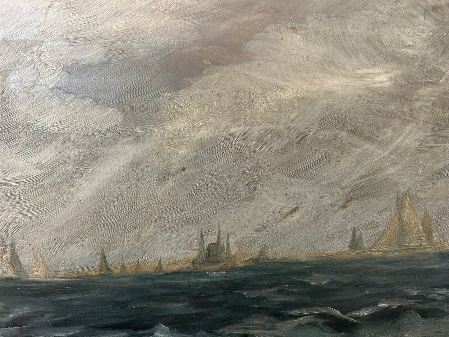 ANTIQUE PAINTING OF SHIPS