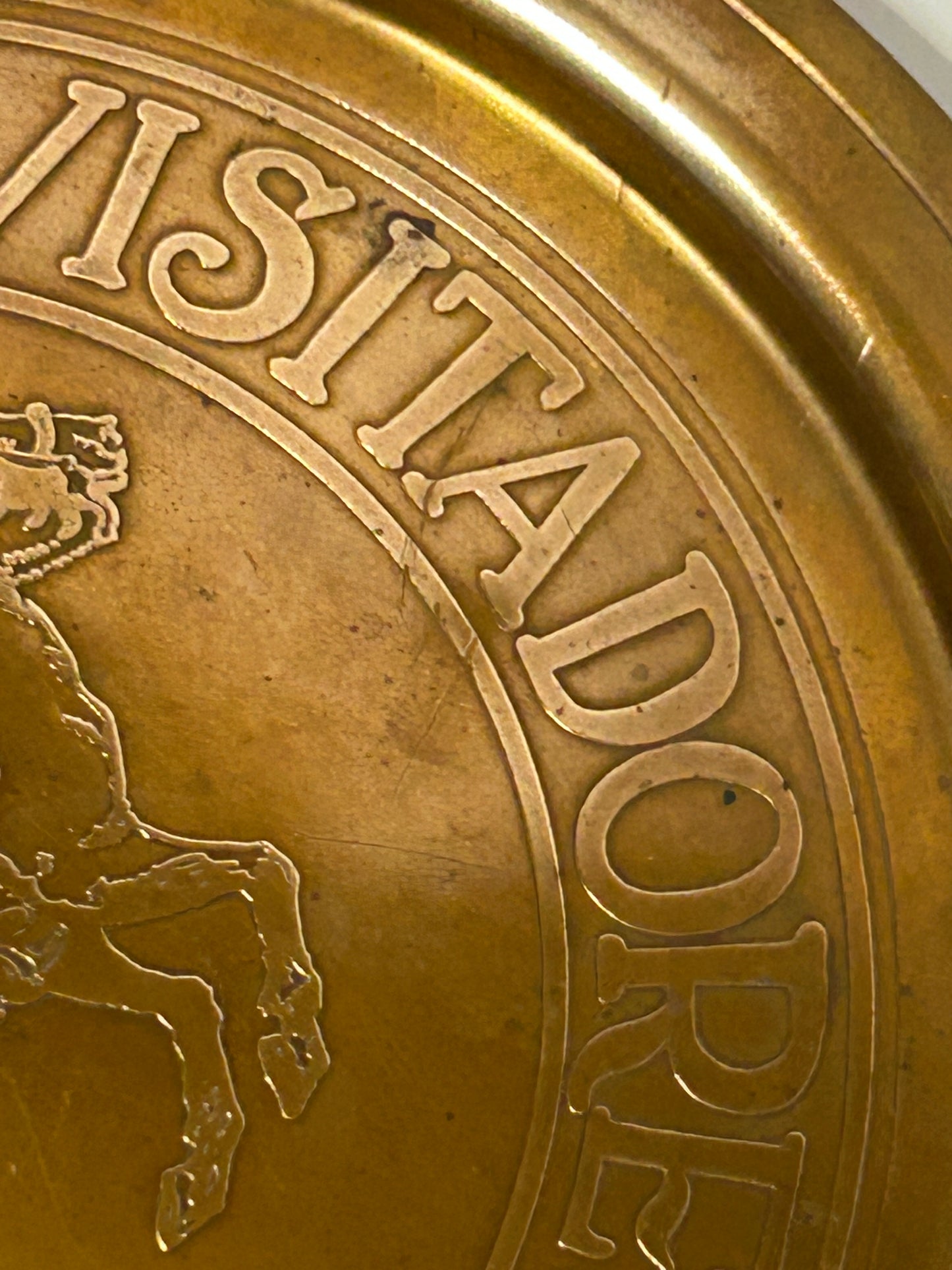 SILVER CREST BRONZE TRAY "RANCHEROS VISTADORES" RIDER ON HORSE