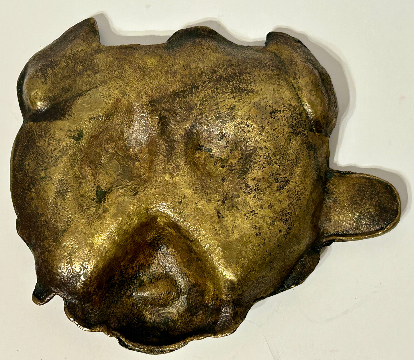 ANTIQUE BRONZE BULL DOG FIGURAL ASHTRAY