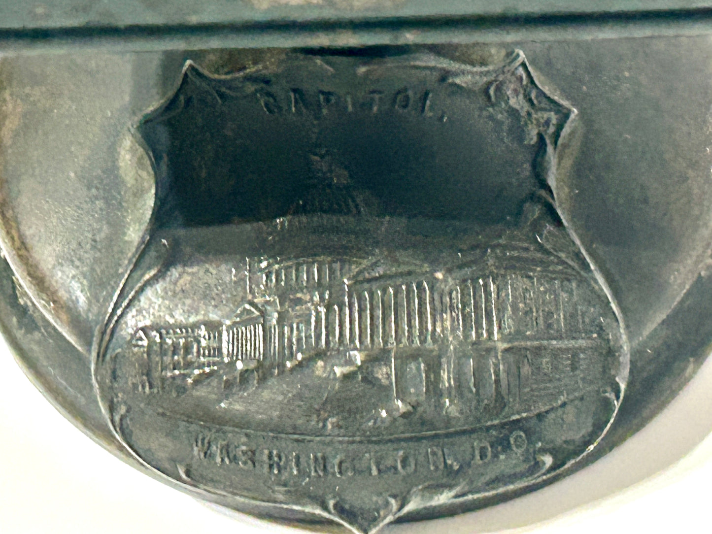 FIGURAL MAIL BOX IRON POSTAGE STAMP HOLDER