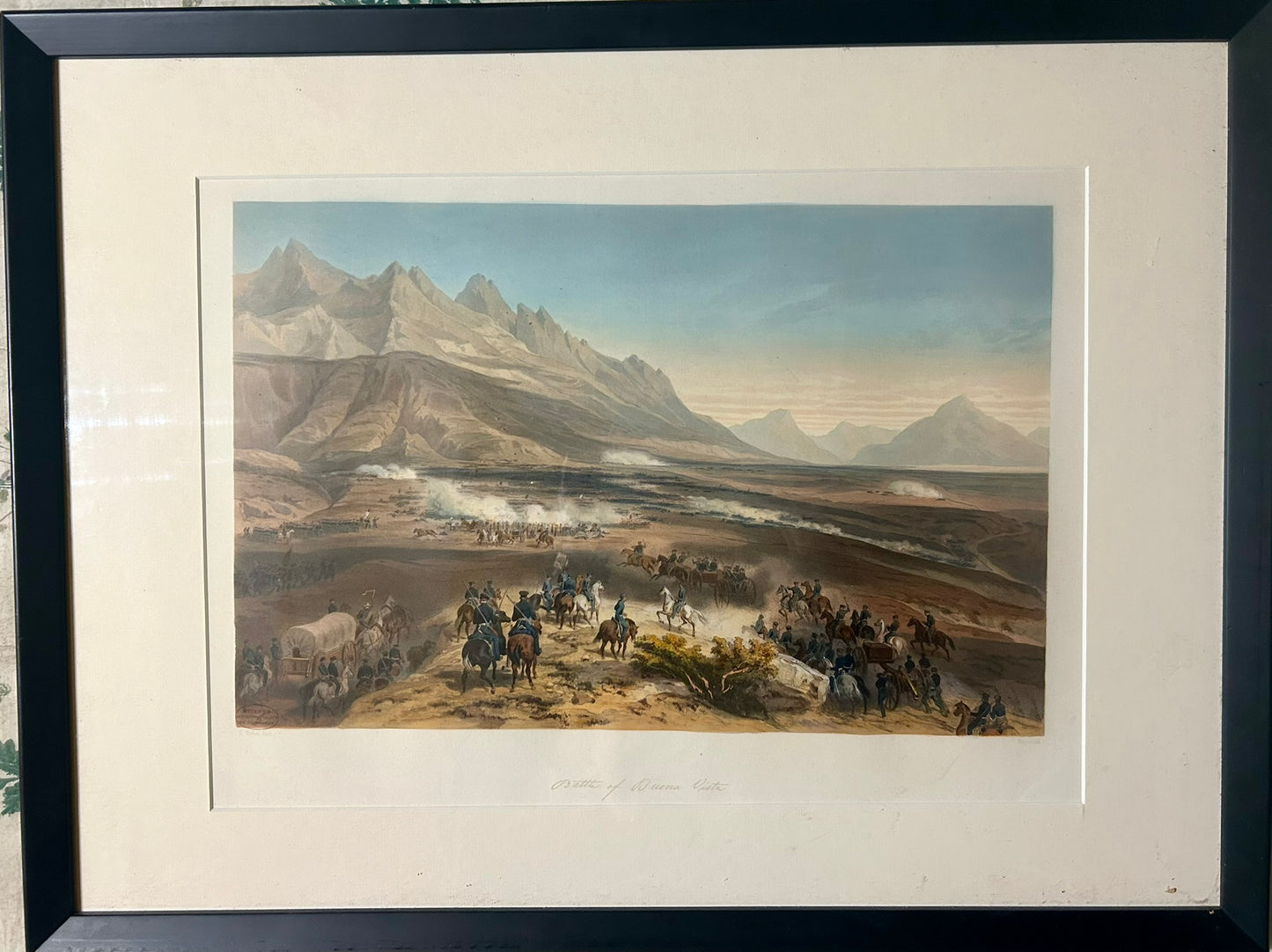 BATTLE OF BUENA VISTA MEXICAN AMERICAN WAR PRINT FROM 1851 PRINTING