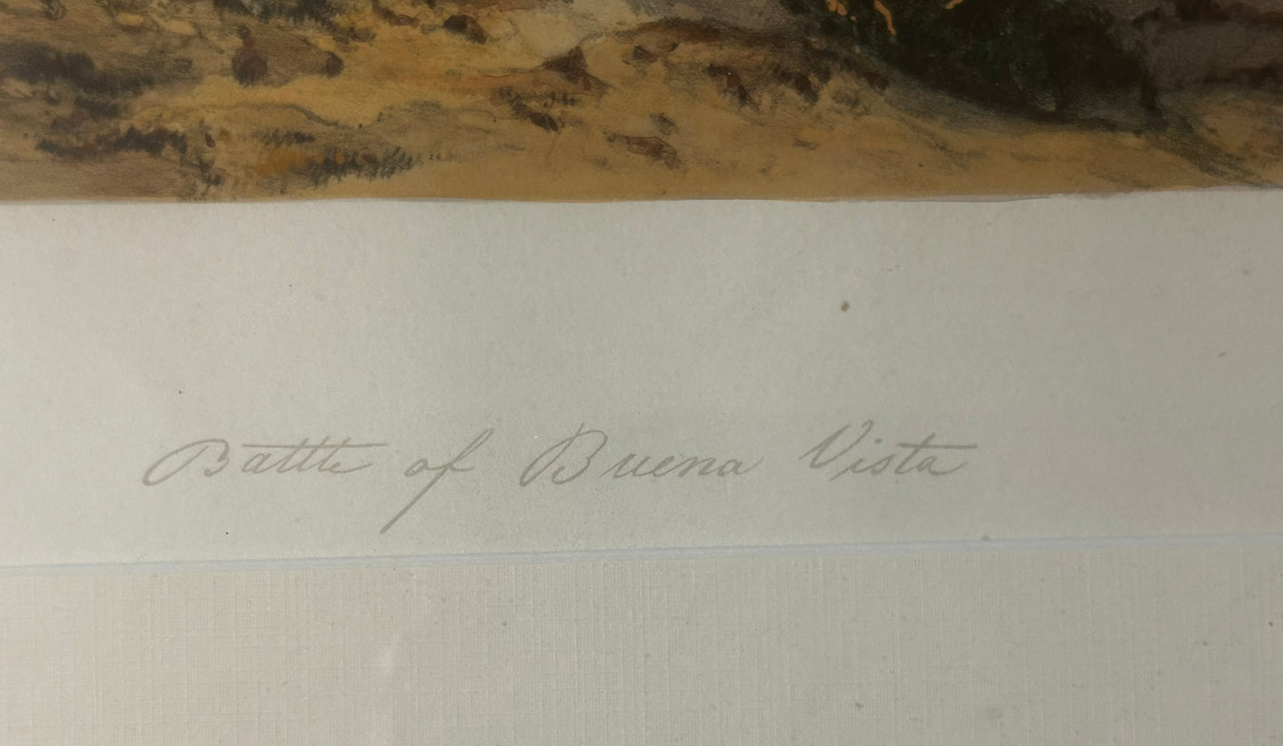 BATTLE OF BUENA VISTA MEXICAN AMERICAN WAR PRINT FROM 1851 PRINTING