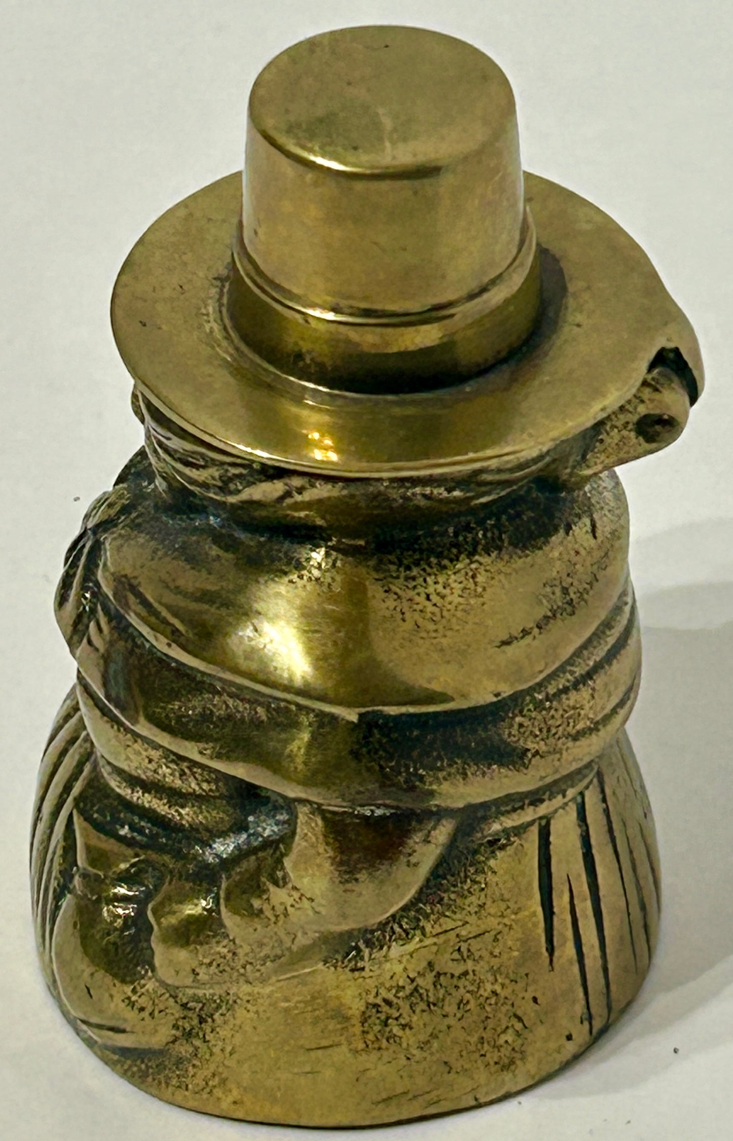 ANTIQUE PURITAN QUAKER BRONZE FIGURAL INKWELL