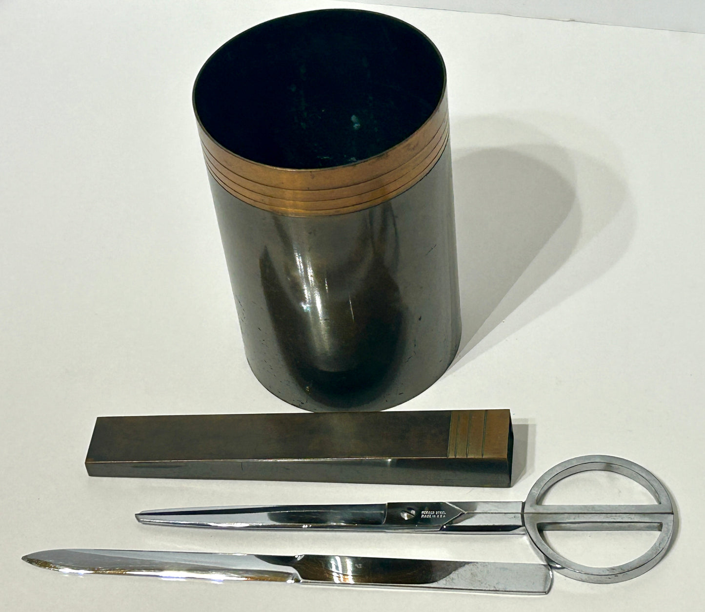 SILVER CREST BRONZE 4 PIECE DESK SET