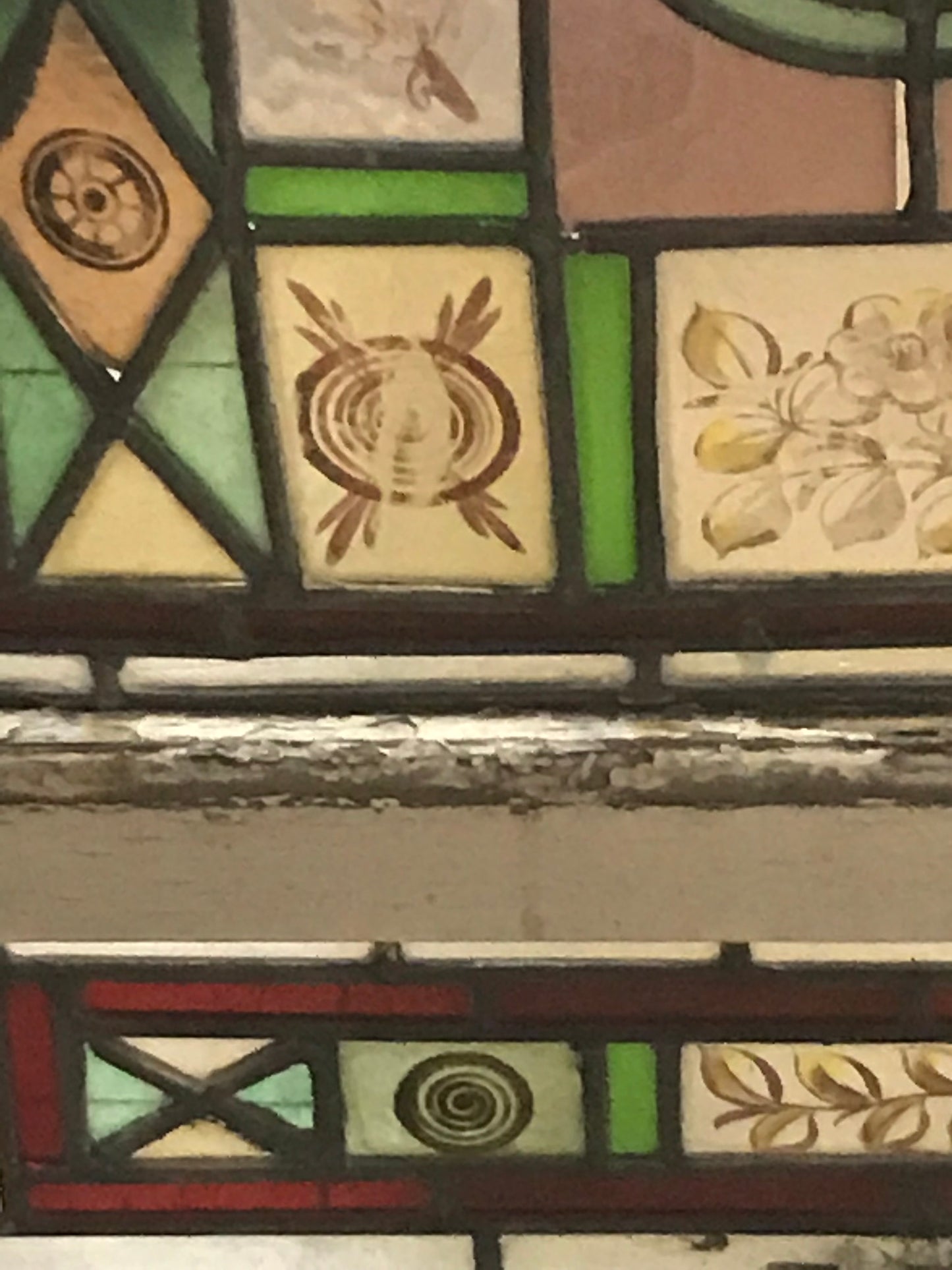 PAIR OF CIRCA 1900 LEADED GLASS WINDOWS