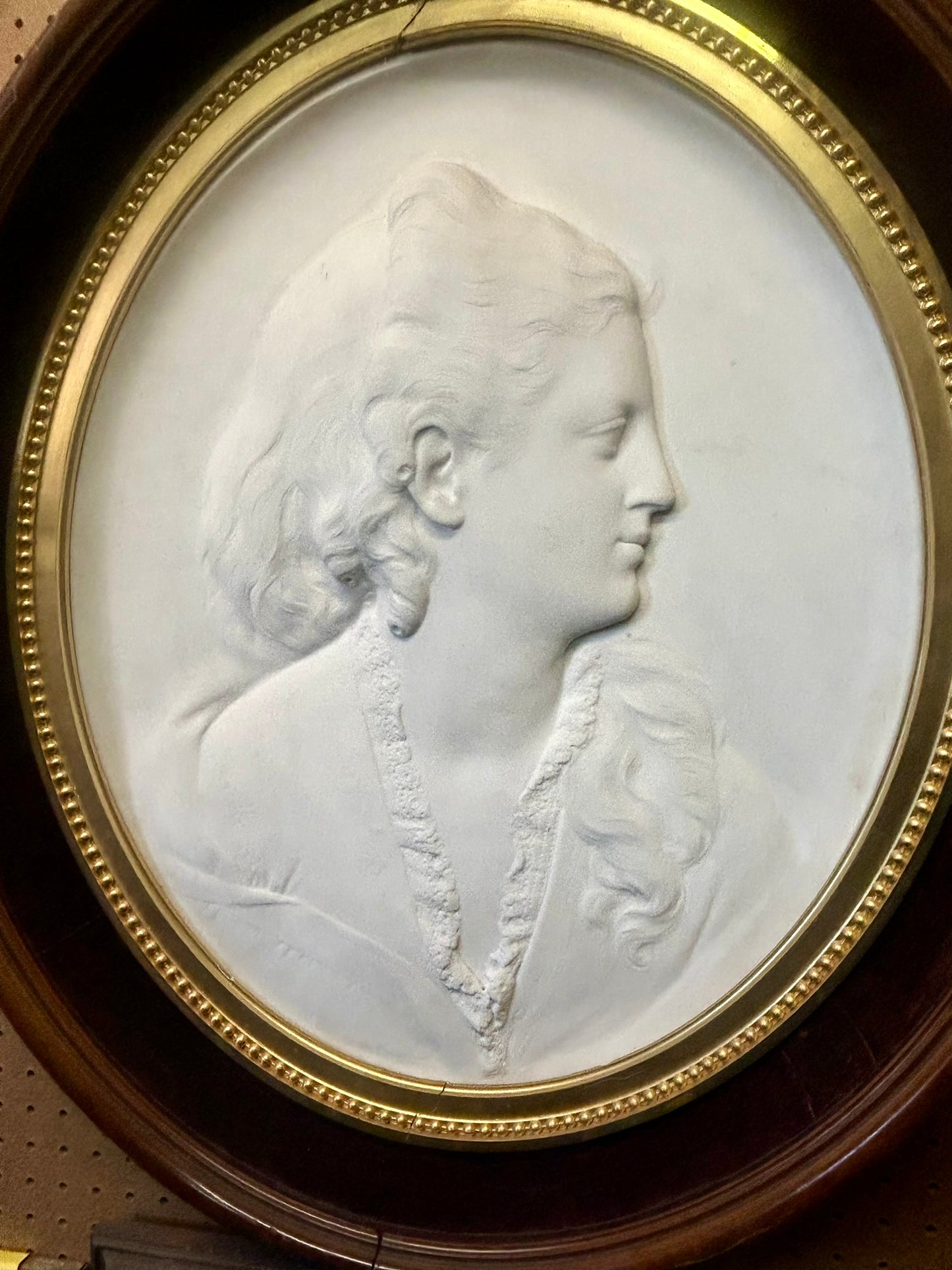 ERASTUS DOW PALMER MARBLE PLAQUE OF WOMAN