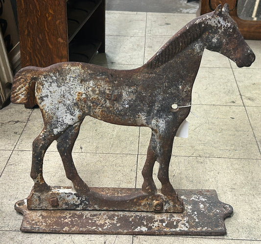 ANTIQUE WINDMILL WEIGHT DEMPSTER SHORTAIL HORSE ON BOX PLATE