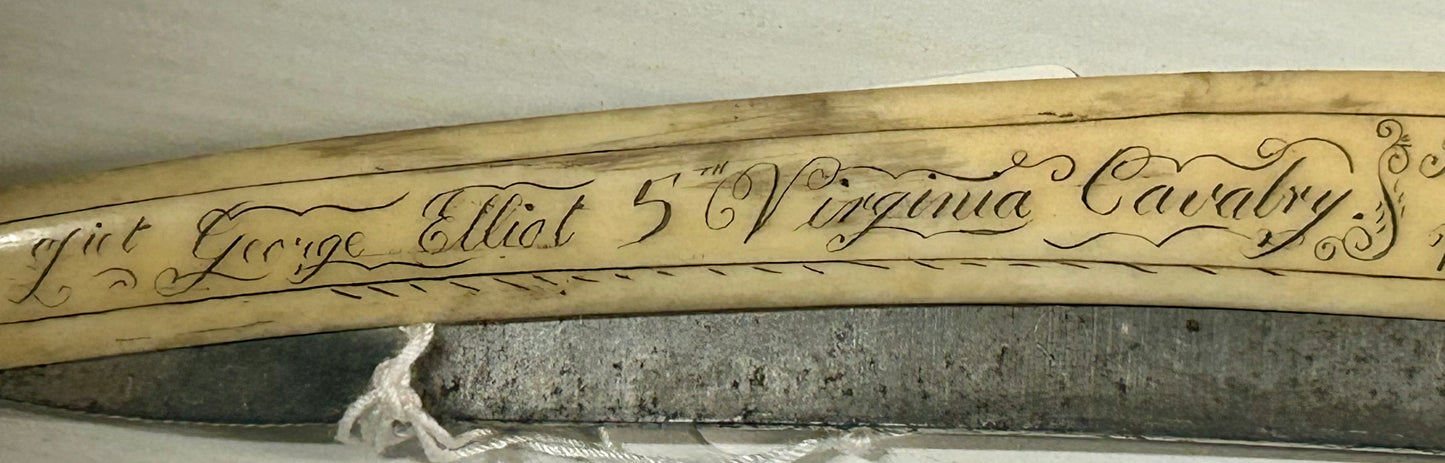 CIVIL WAR 5TH VIRGINIA CAVALRY PRISONER OF WAR 1862 ENGRAVED RAZOR