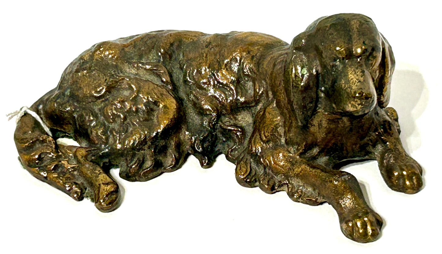 DOG FIGURAL ANTIQUE BRONZE STATUE