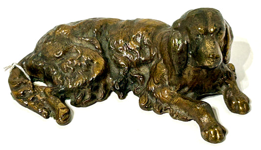 DOG FIGURAL ANTIQUE BRONZE STATUE