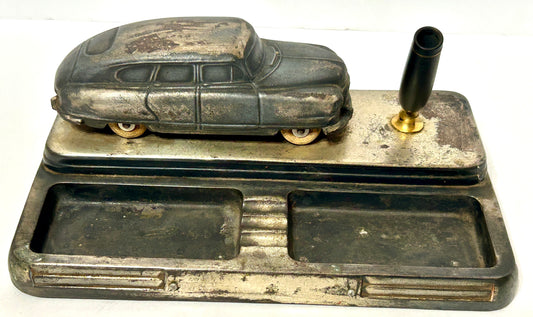 1940 CAR DEALER FIGURAL DESK PEN HOLDER BY CHICAGO NATIONAL PRODUCTS