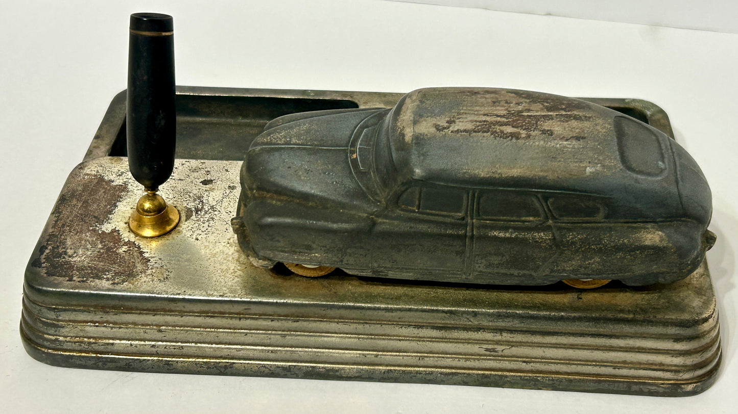 1940 CAR DEALER FIGURAL DESK PEN HOLDER BY CHICAGO NATIONAL PRODUCTS