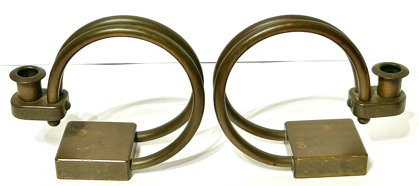 WALTER VON NESSON PAIR OF CANDLE HOLDERS