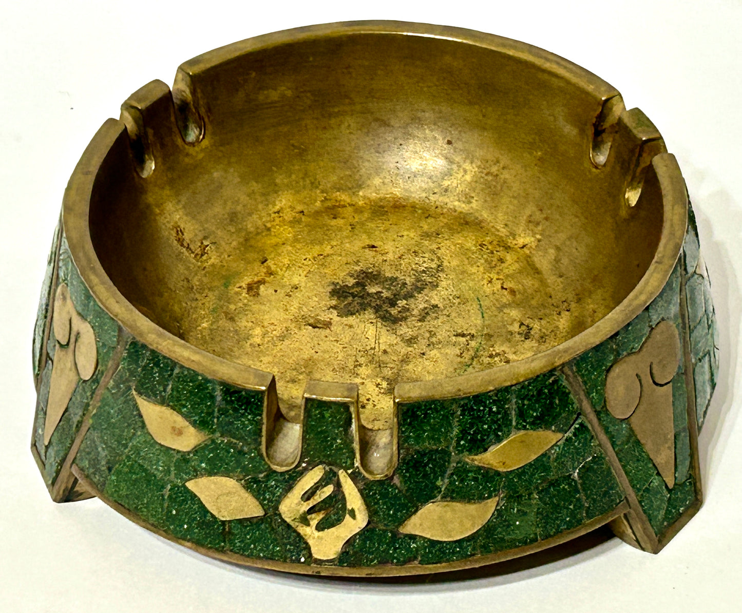 SALVADOR HECHO EN MEXICO BRONZE WITH INSET TILES ASHTRAY