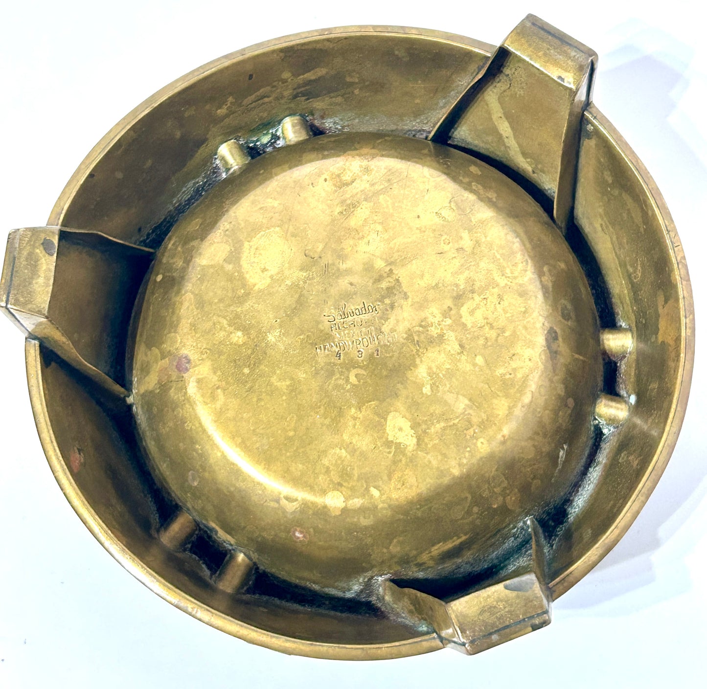 SALVADOR HECHO EN MEXICO BRONZE WITH INSET TILES ASHTRAY